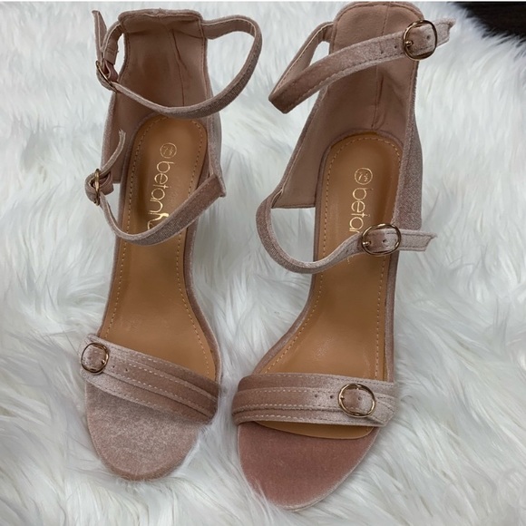 Soft Pink / Blush Penelope 4” Velvet Heels - Picture 4 of 5